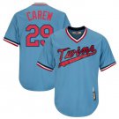 Rod Carew #29 Minnesota Twins Cool Base Cooperstown Men's Jersey Light Blue M L XL XXL XXXL