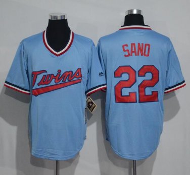 Miguel Sano #22 Minnesota Twins Cool Base Cooperstown Men's Jersey Light Blue M L XL XXL XXXL