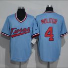 Paul Molitor #4 Minnesota Twins Cool Base Cooperstown Men's Jersey Light Blue M L XL XXL XXXL
