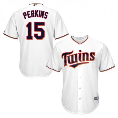 Glen Perkins #15 Minnesota Twins Cool Base Men's Jersey White M L XL XXL XXXL