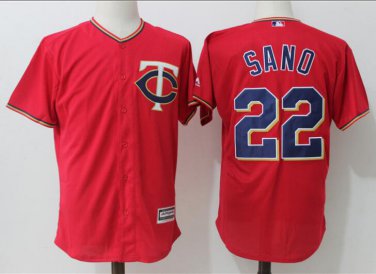 Miguel Sano #22 Minnesota Twins Cool Base Men's Jersey Scarlet M L XL XXL XXXL
