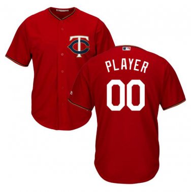 Custom Minnesota Twins Cool Base Men's Jersey Scarlet M L XL XXL XXXL