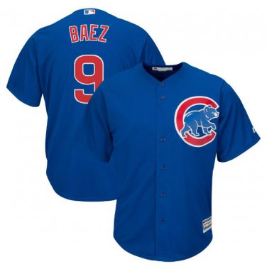 Javier Baez #9 Chicago Cubs Cool Base Men's Jersey Royal M L XL XXL XXXL