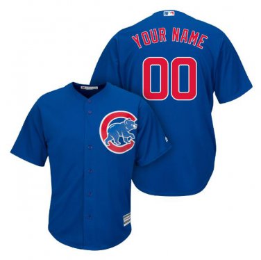 Custom Chicago Cubs Cool Base Men's Jersey Royal M L XL XXL XXXL
