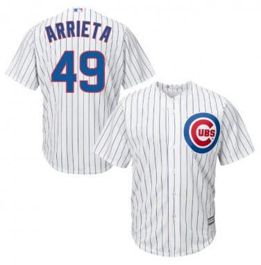 Jake Arrieta #49 Chicago Cubs Cool Base Men's Jersey White M L XL XXL XXXL