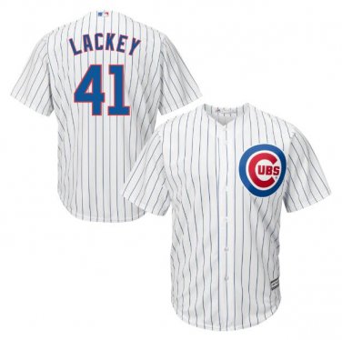 John Lackey #41 Chicago Cubs Cool Base Men's Jersey White M L XL XXL XXXL