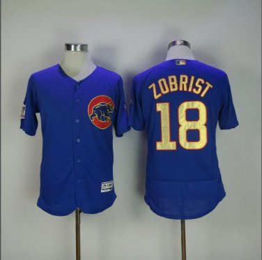 Ben Zobrist #18 Chicago Cubs Cool Base Champions Men's Jersey Royal M L XL XXL XXXL