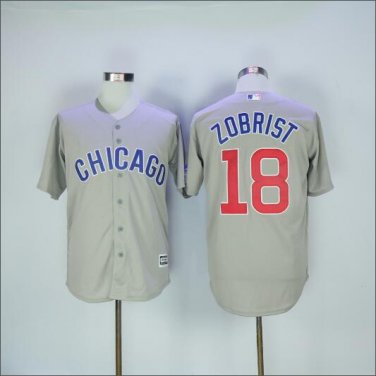 Ben Zobrist #18 Chicago Cubs Cool Base Men's Jersey Gray M L XL XXL XXXL