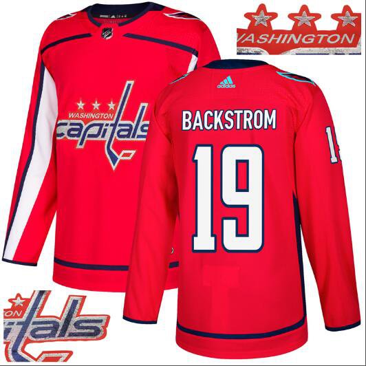 Nicklas Backstrom #19 Washington Capitals Player Men's Jersey Red S M L XL XXL XXXL