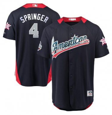 Size XL George Springer #4 American League 2018 All-Star Game Home Run Derby Player Jersey Navy