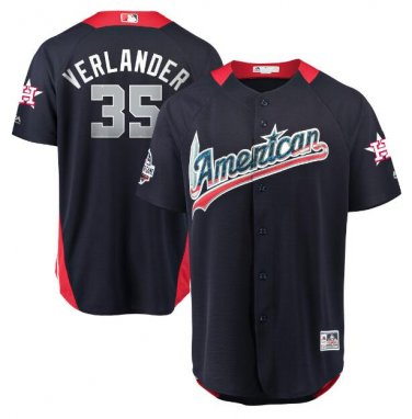Size XXL Justin Verlander #35 American League 2018 All-Star Game Home Run Derby Player Jersey Navy