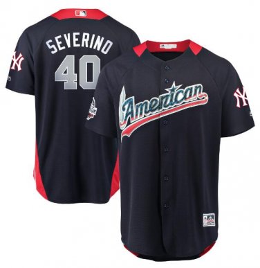 Size L Luis Severino #40 American League 2018 All-Star Game Home Run Derby Player Jersey Navy