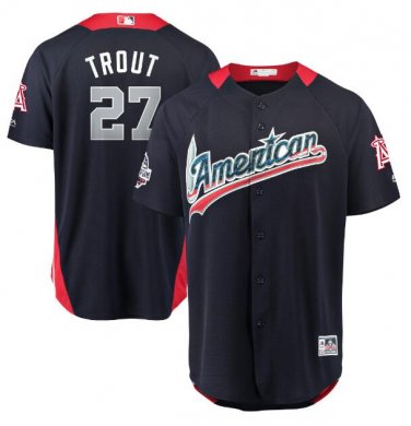 Size XXL Mike Trout #27 American League 2018 All-Star Game Home Run Derby Player Jersey Navy