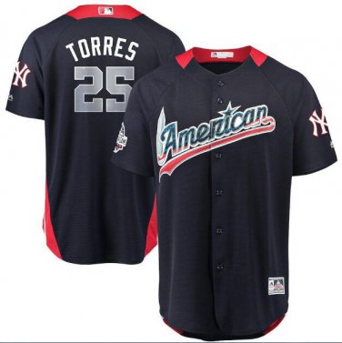 Size XL Gleyber Torres #25 American League 2018 All-Star Game Home Run Derby Player Jersey Navy
