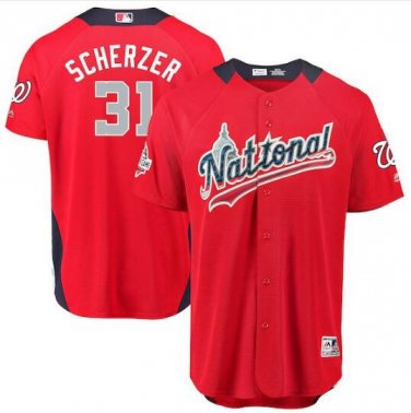 Size M Max Scherzer #31 National League 2018 All-Star Game Home Run Derby Player Jersey Red