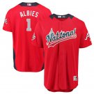 Size L Ozzie Albies #1 National League 2018 All-Star Game Home Run Derby Player Jersey Red