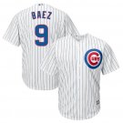 Size L Javier Baez #9 Chicago Cubs Cool Base Men's Jersey White