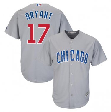 Size M Kris Bryant #17 Chicago Cubs Cool Base Men's Jersey Gray