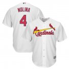 Size XL Yadier Molina #4 St. Louis Cardinals Cool Base Men's Jersey White