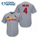 Size XL Yadier Molina #4 St. Louis Cardinals Cool Base Men's Jersey Gray