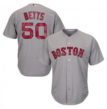 Size XL Mookie Betts #50 Boston Red Sox Cool Base Player Men's Jersey Gray