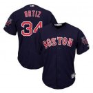 Size L David Ortiz #34 Boston Red Sox Cool Base Player Men's Jersey Navy