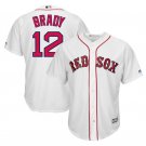 Size XXL Tom Brady #12 Boston Red Sox Cool Base Player Men's Jersey White