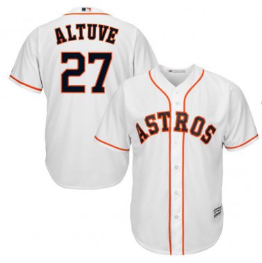Size XXL Jose Altuve #27 Houston Astros Cool Base Player Men's Jersey White