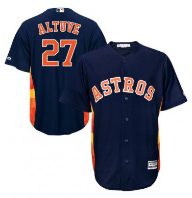 Size XL Jose Altuve #27 Houston Astros Cool Base Player Men's Jersey Navy