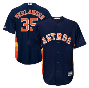 Size L Justin Verlander #35 Houston Astros Cool Base Player Men's Jersey Navy