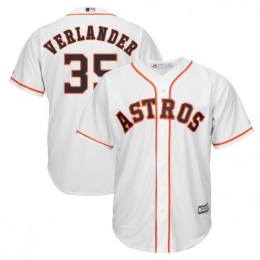 Size L Justin Verlander #35 Houston Astros Cool Base Player Men's Jersey White