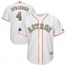 Size XXXL George Springer #4 Houston Astros 2018 Gold Program Cool Base Player Men's Jersey White