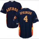 Size M George Springer #4 Houston Astros 2018 Gold Program Cool Base Player Men's Jersey Navy