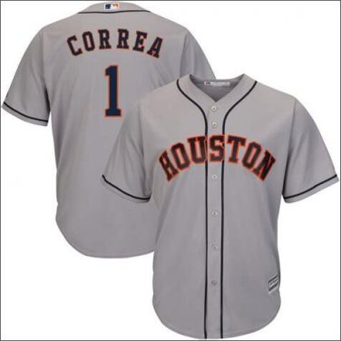 Size XXL Carlos Correa #1 Houston Astros Cool Base Player Men's Jersey Gray