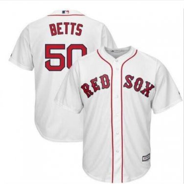Size M Mookie Betts #50 Boston Red Sox Cool Base Player Men's Jersey White