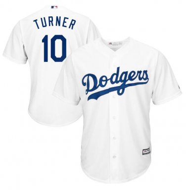 Size XL Justin Turner #10 Los Angeles Dodgers Cool Base Player Men's Jersey White