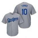 Size XXL Justin Turner #10 Los Angeles Dodgers Cool Base Player Men's Jersey Gray