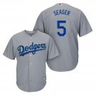 Size XXL Corey Seager #5 Los Angeles Dodgers Cool Base Player Men's Jersey Gray