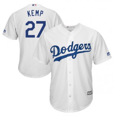 Size XXL Matt Kemp #27 Los Angeles Dodgers Cool Base Player Men's Jersey White