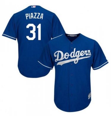 Size M Mike Piazza #31 Los Angeles Dodgers Cool Base Player Men's Jersey Royal