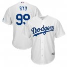 Size XXXL Hyun-Jin Ryu #99 Los Angeles Dodgers Cool Base Player Men's Jersey White