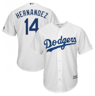 Size XXL Enrique Hernandez #14 Los Angeles Dodgers Cool Base Player Men's Jersey White