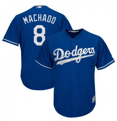 Size XXL Manny Machado #8 Los Angeles Dodgers Cool Base Player Men's Jersey Royal