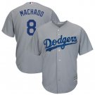 Size L Manny Machado #8 Los Angeles Dodgers Cool Base Player Men's Jersey Gray