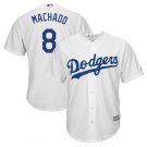 Size L Manny Machado #8 Los Angeles Dodgers Cool Base Player Men's Jersey White