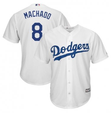 Size XXL Manny Machado #8 Los Angeles Dodgers Cool Base Player Men's Jersey White