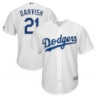 Size XL Yu Darvish #21 Los Angeles Dodgers Cool Base Player Men's Jersey White
