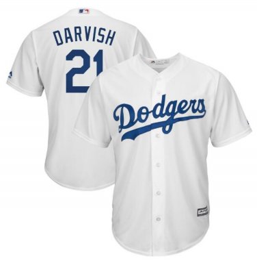 Size XL Yu Darvish #21 Los Angeles Dodgers Cool Base Player Men's Jersey White