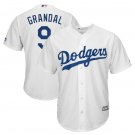 Size M Yasmani Grandal #9 Los Angeles Dodgers Cool Base Player Men's Jersey White