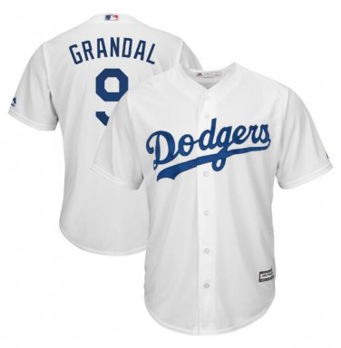 Size M Yasmani Grandal #9 Los Angeles Dodgers Cool Base Player Men's Jersey White